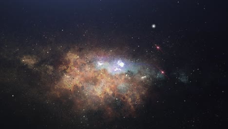 las estrellas y las nebulosas brillan intensamente en el universo