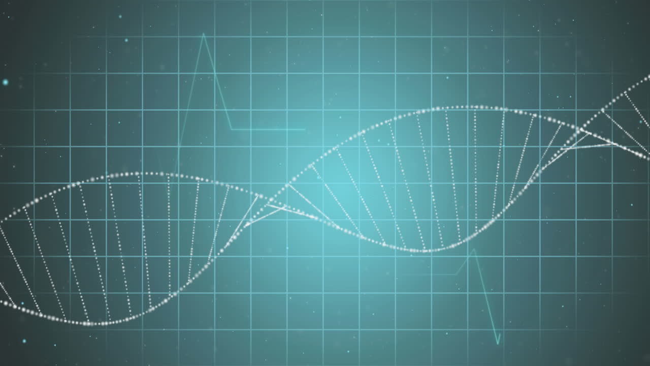 Animation of dna strand over medical data processing