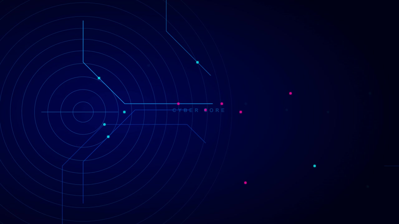 Abstract Digital Radar Interface with Cyber Core Text