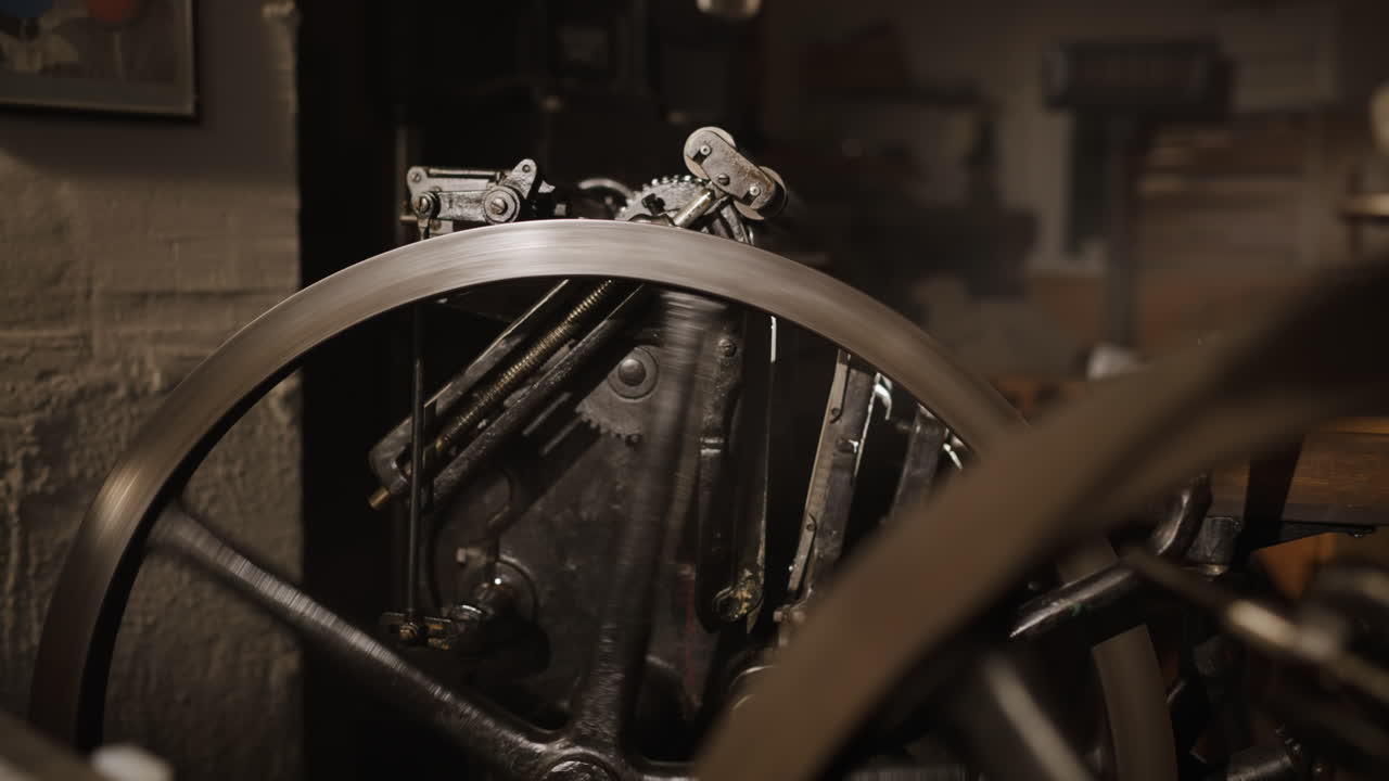 Antique Printing Press in Action