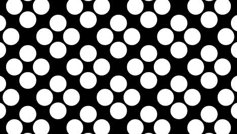 patrón gráfico en blanco y negro con efecto estroboscópico e hipnótico, mientras aumenta en tamaño y luego lo reduce.