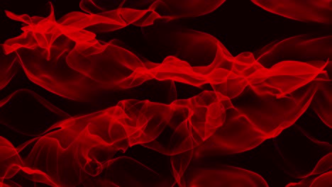 abstract digital animation of red colored clouds moving on fluid black background