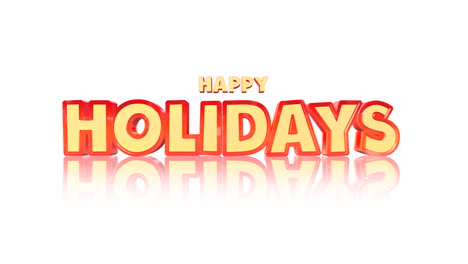 cartoon happy holidays cartoon text on white gradient