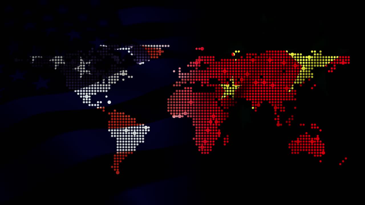 Modern abstract scene, showing geopolitical risk and possible global catastrophe