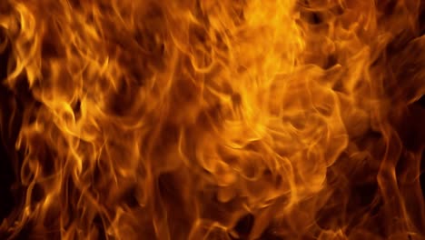 llamas de fuego sobre fondo negro en cámara lenta