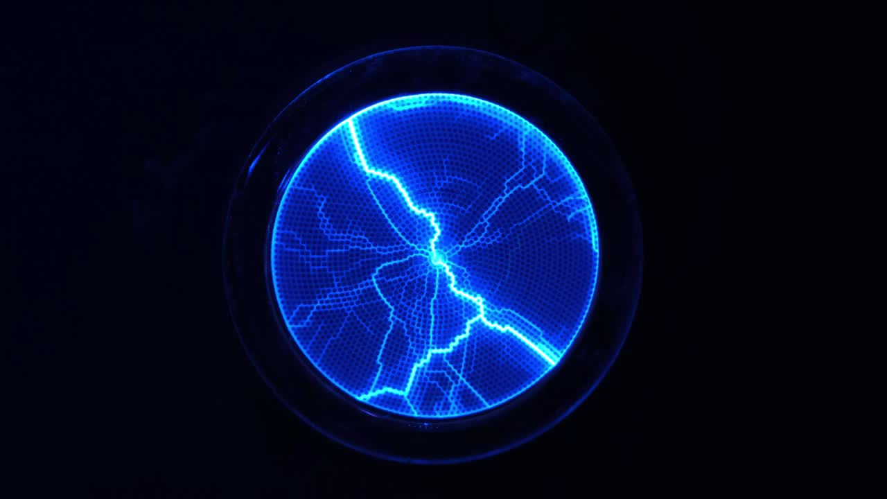 fondo y objeto de la ciencia abstracta, iluminación eléctrica. azul relámpago