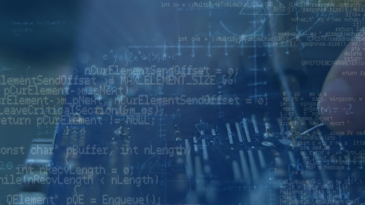 Animation of data processing over cityscape