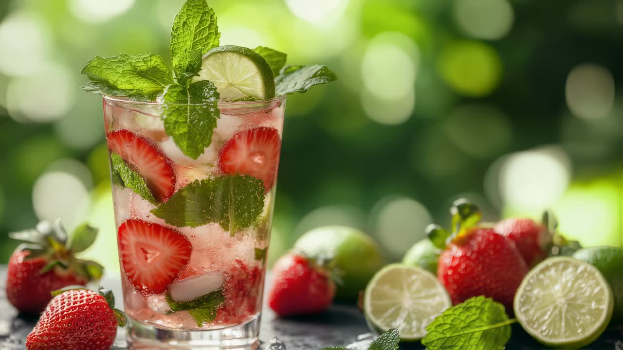 딸기 모히토 칵테일