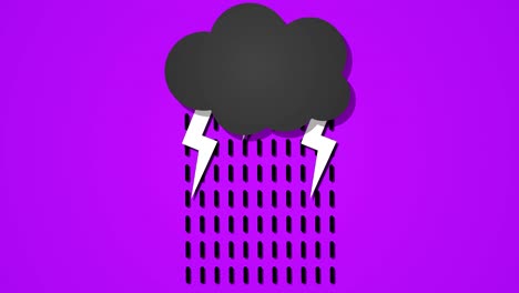dibujos animados nube de trueno bucle púrpura