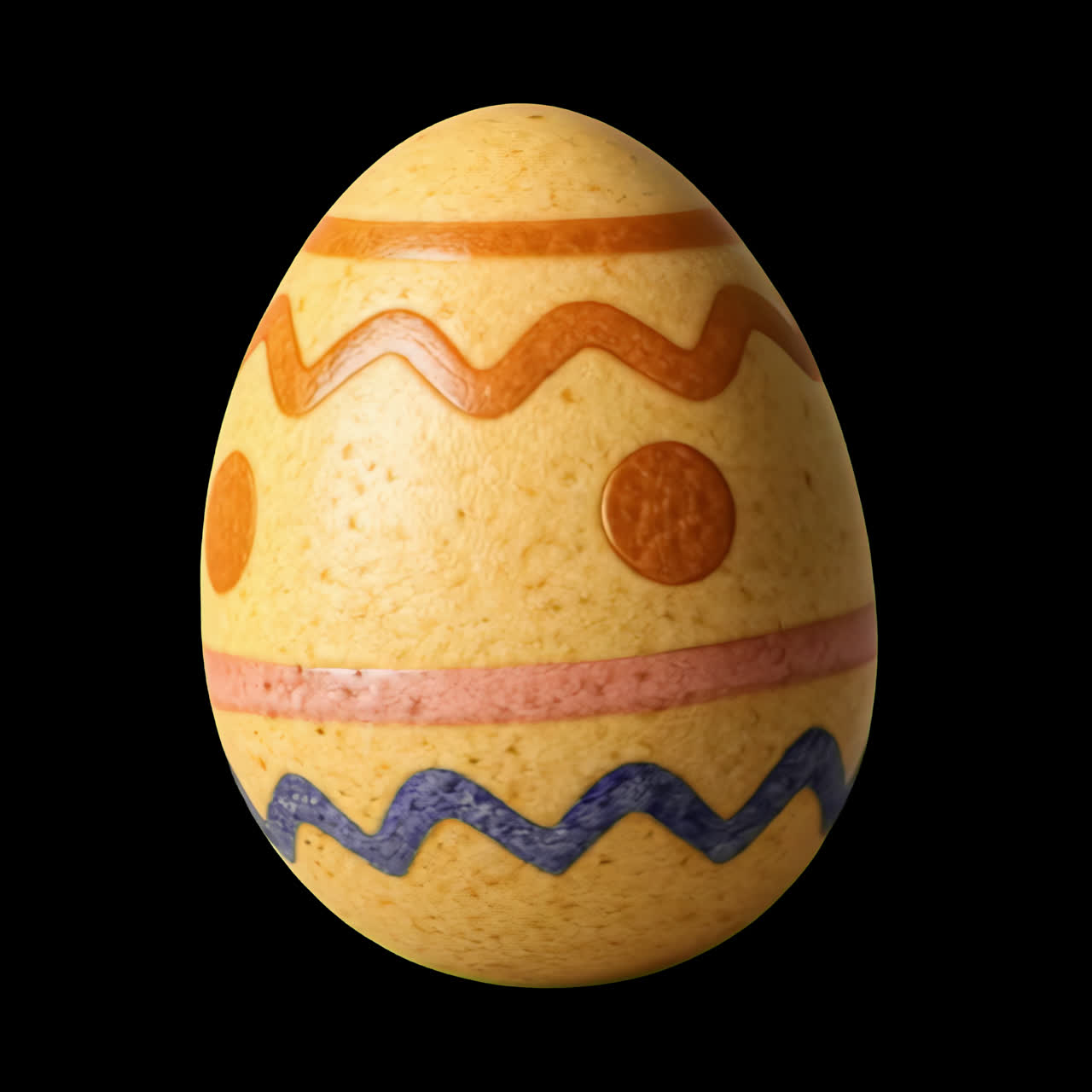 Colorful Easter egg design animation isolated asset, transparent 4K video, alpha channel, ProRes