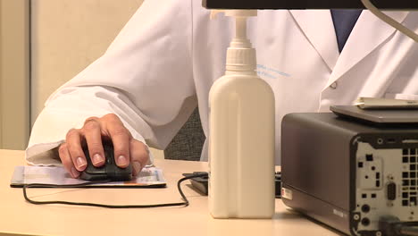 Doctor working at a hospital desk