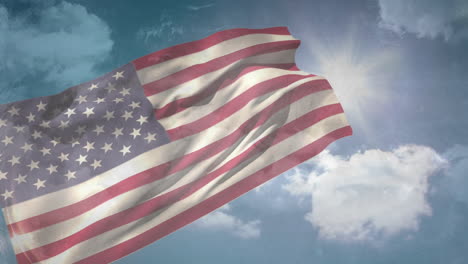 american flag and the sky