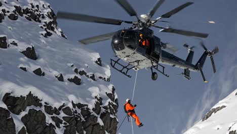 mountain rescue helicopter operation