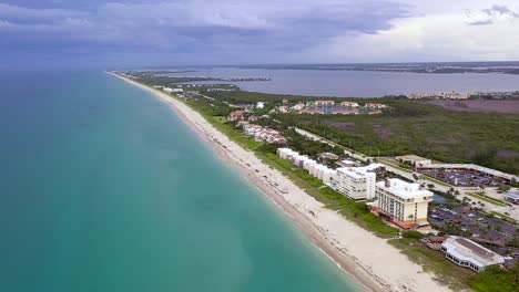 jensen beach on hutchinson island coastline in florida - aerial