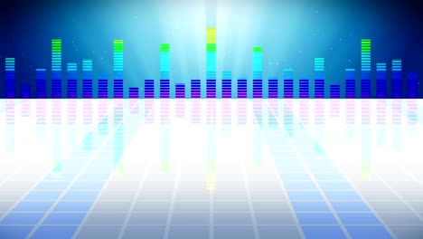 colorful sound waves for party. disco background. abstract colorful wave pattern. loop animation of music equalizer.