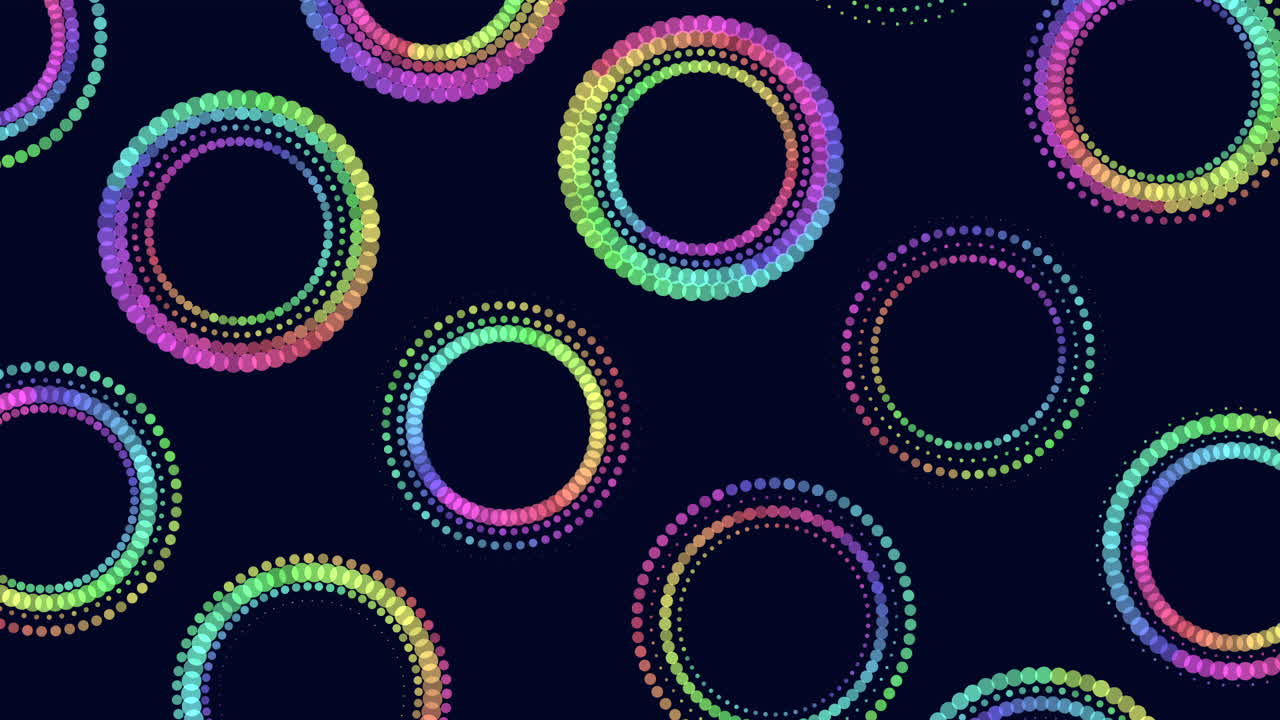 다채로운 추상 원과 도트 패턴