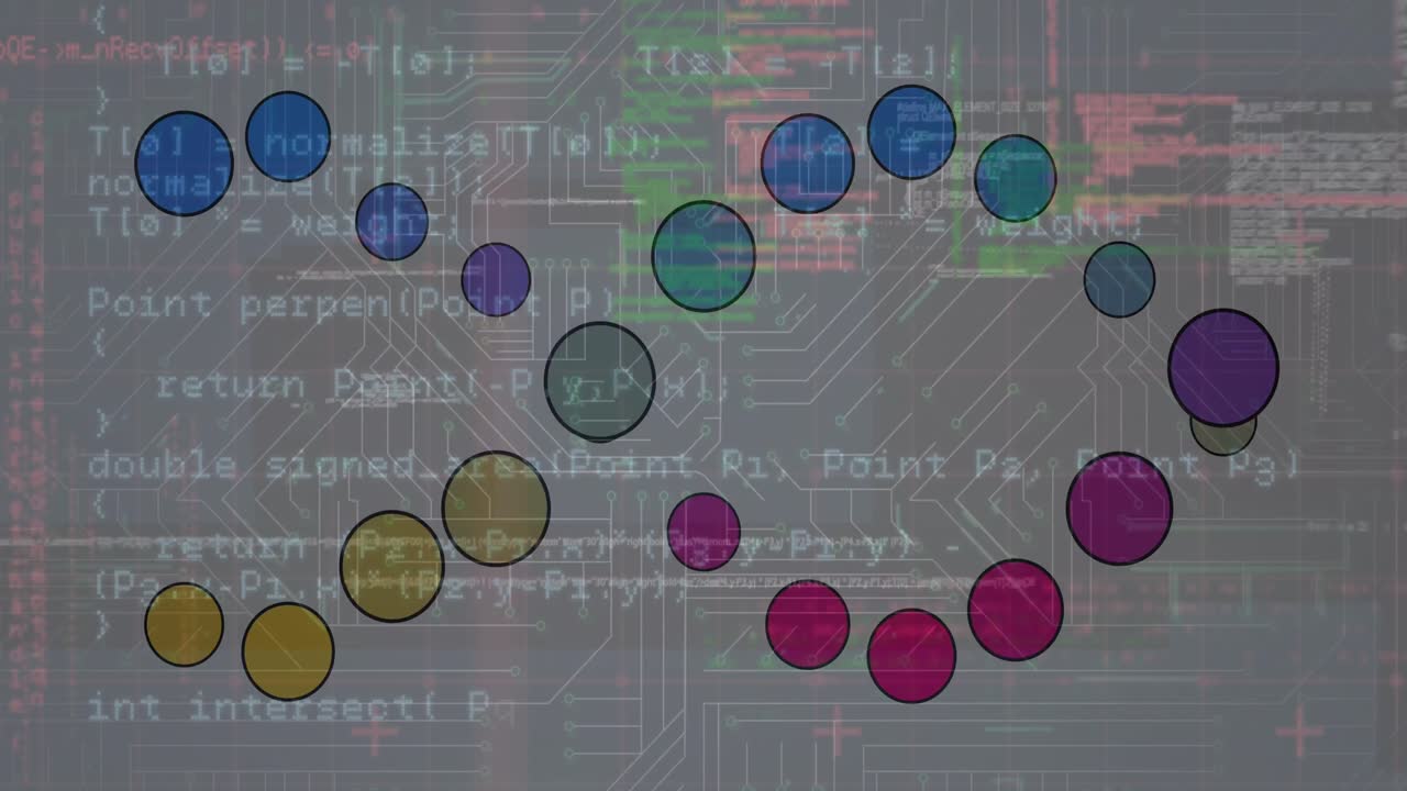 Animation of medical data processing over grey background