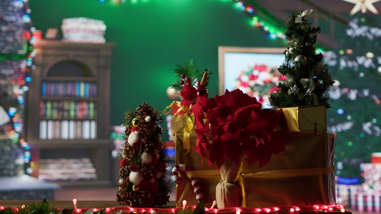 Festive Christmas Scene with Decorations and Gifts