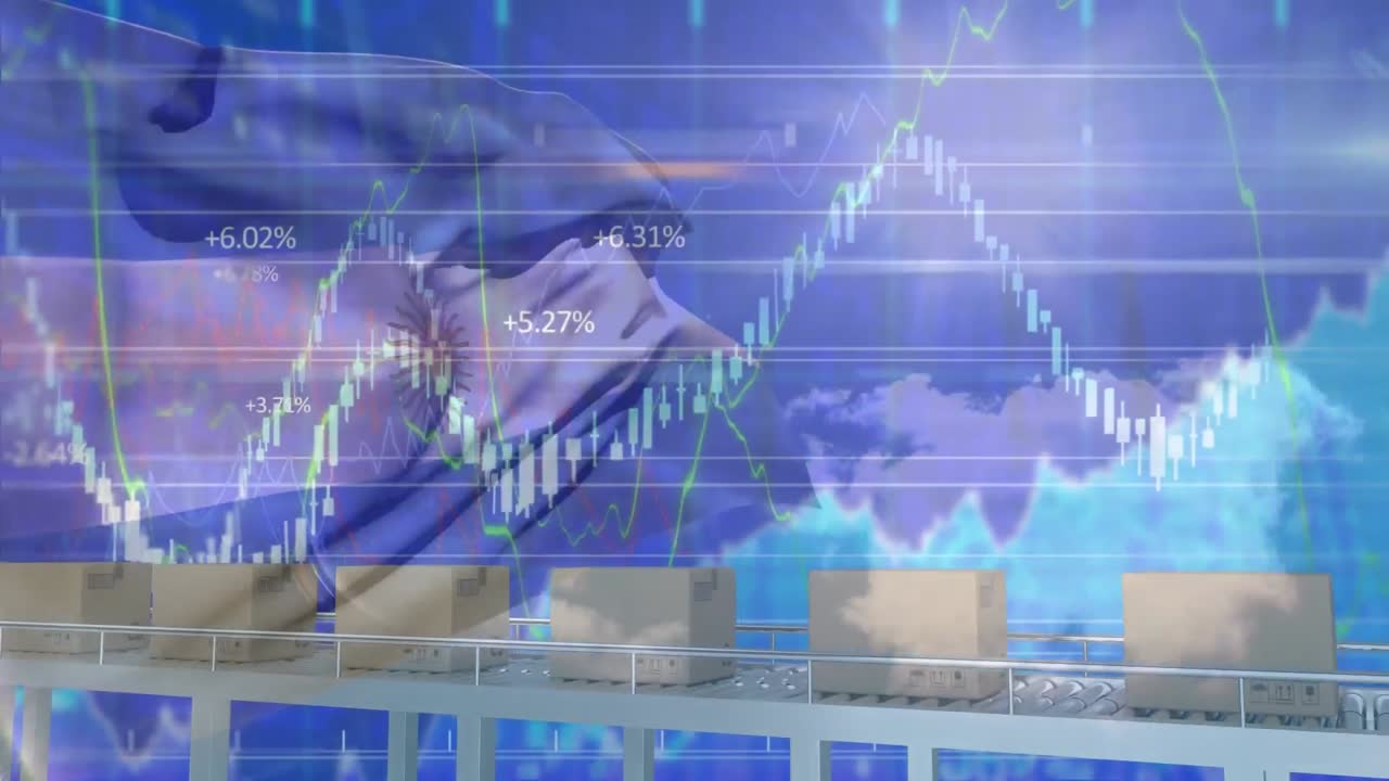 아르헨티나의  ⁇ 발 위에서 데이터 처리의 애니메이션