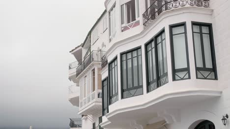 modern house with bow window in cadaques, catalunya, spain