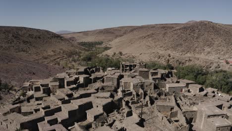 Aerial-view-of-old-dwellings-in-taliouine,-in-the-south-of-morocco