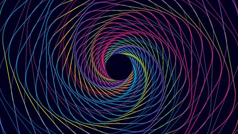 imbuto simmetrico colorato filante di linee curve multicolori