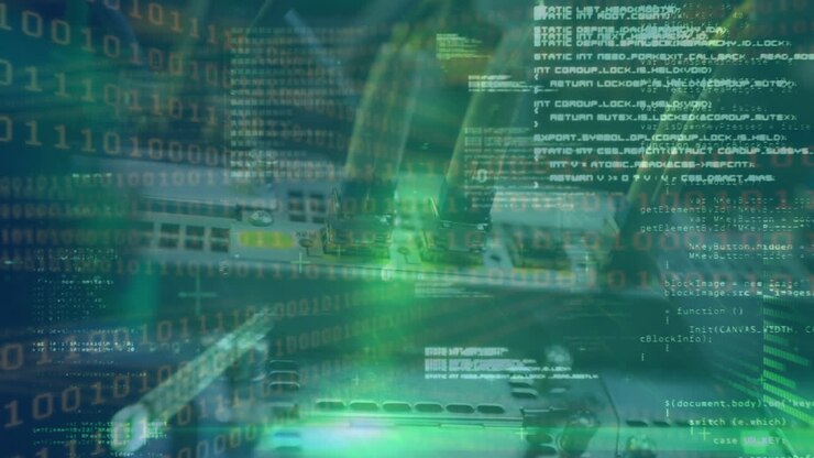Animation of digital data processing over control panel