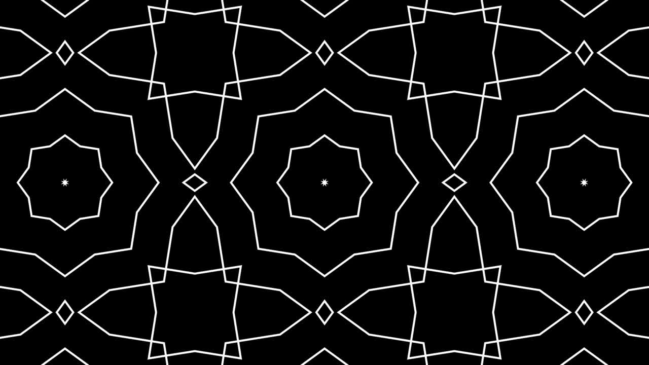 기하학적 패턴 라인 모노크롬 칼레이도스코프 애니메이션