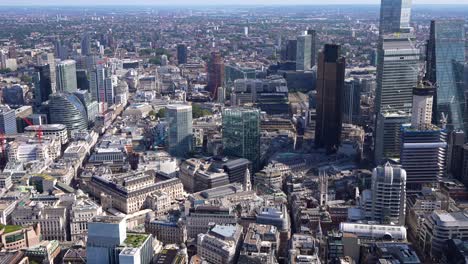 영국 로열 지 (bank of england) 와 맨션 하우스 (mansion house) 의 공중 전망, 은행에서 블버그 센터 (bloomberg centre) 까지의 전망