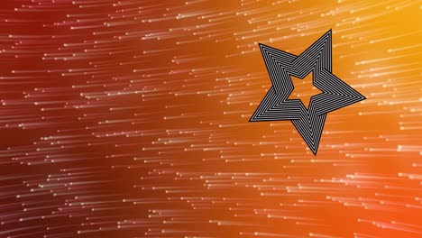 animation of star spinning over glowing spots on orange and red background