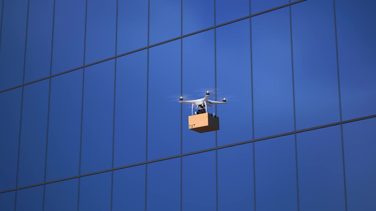 드론으로 건물에 배달하는 것