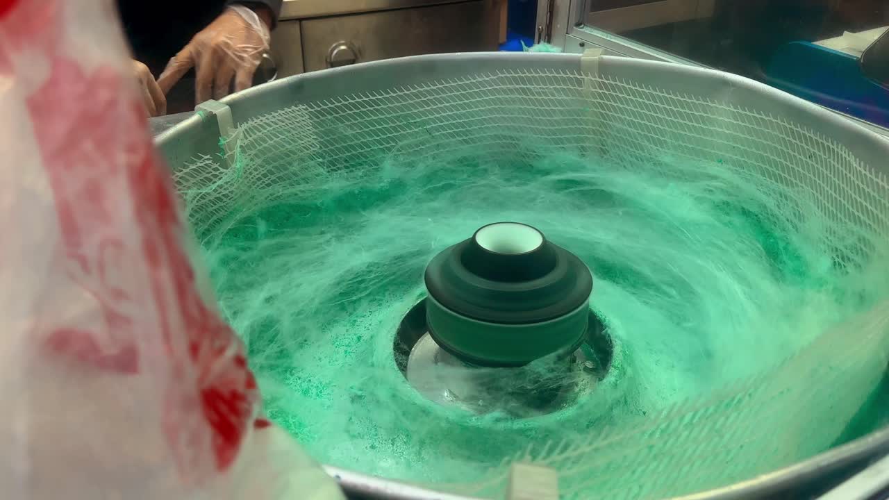 Making Green Cotton Candy