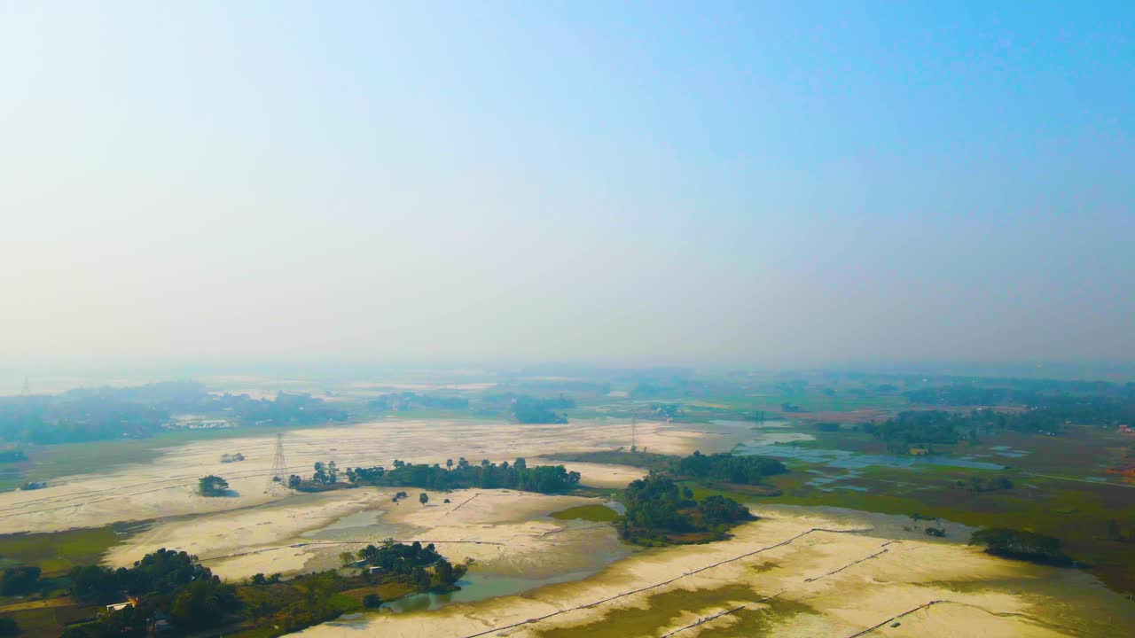 Sandy wetlands in the countryside of Bangladesh