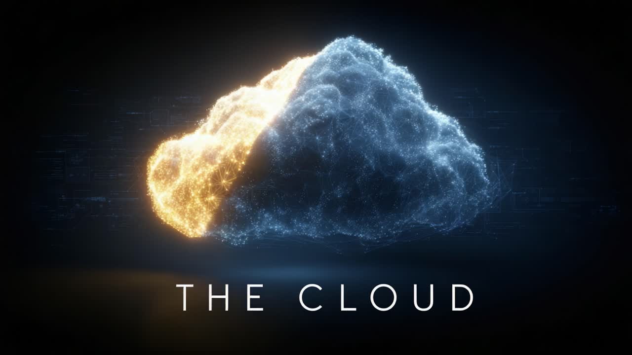 Conceptual Visualization of Digital Cloud Technology Representing Data Storage and Processing in the Modern Era of Information and Communication Technology