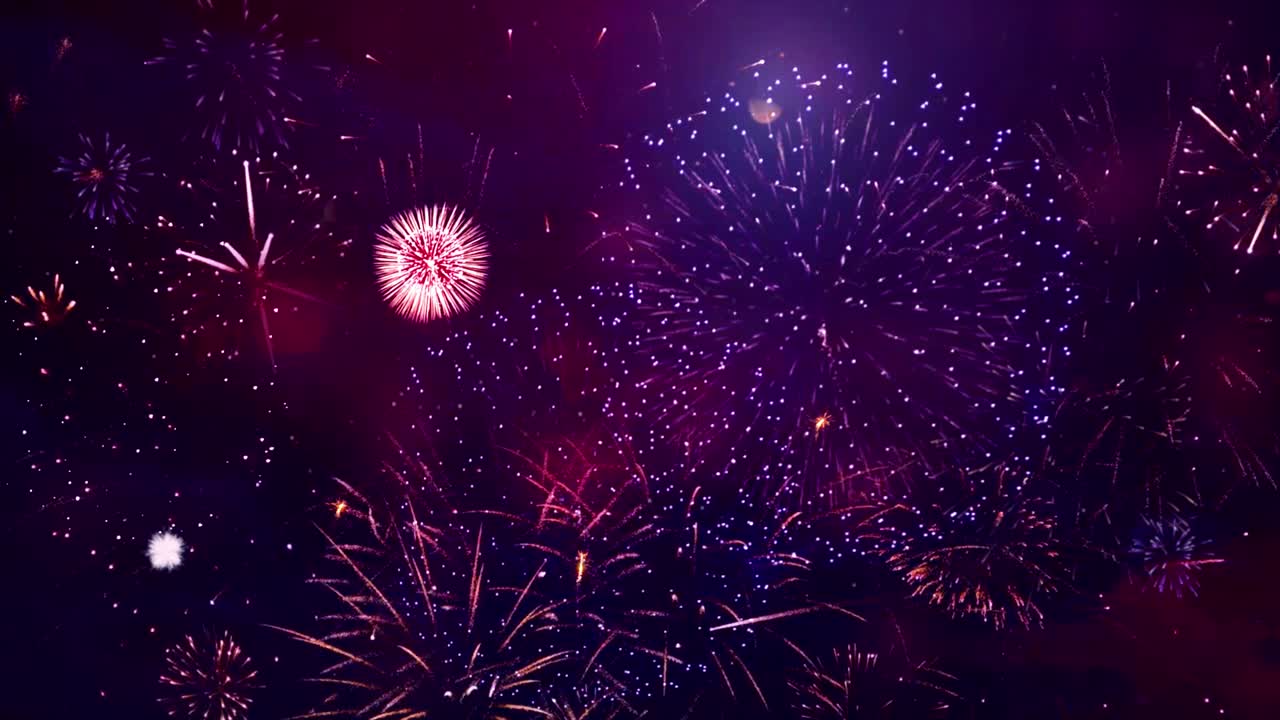 4k new years eve fireworks celebration loop of real fireworks background abstract golden shining