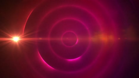 Digital-animation-of-red-spot-of-light-against-pink-spiral-light-trails-on-black-background