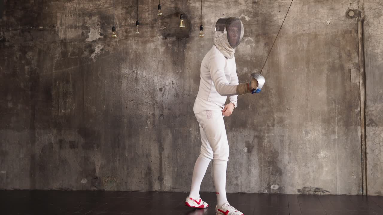 sesión de entrenamiento de esgrima