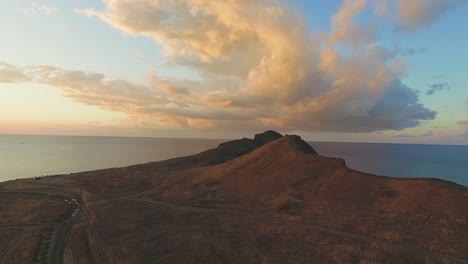 coastal mountain sunset view