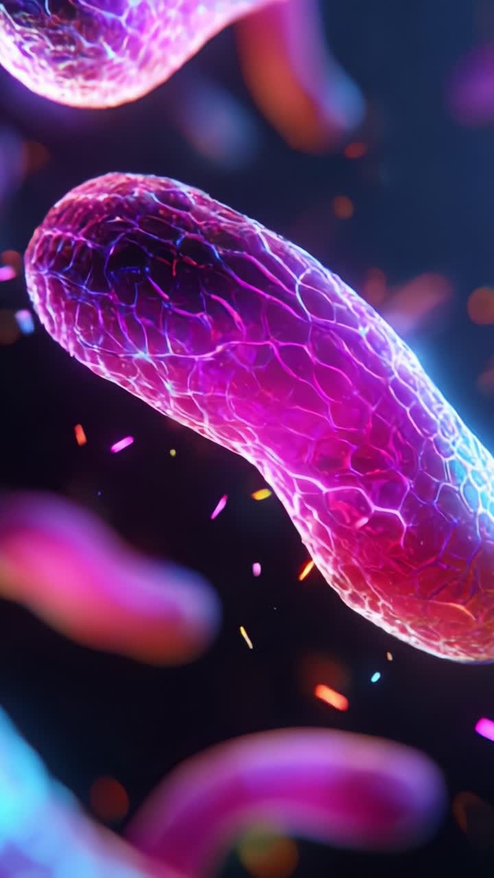 Microrganismi dai colori vivaci in movimento: uno sguardo affascinante nel mondo microscopico dei batteri con incredibili effetti iridescenti