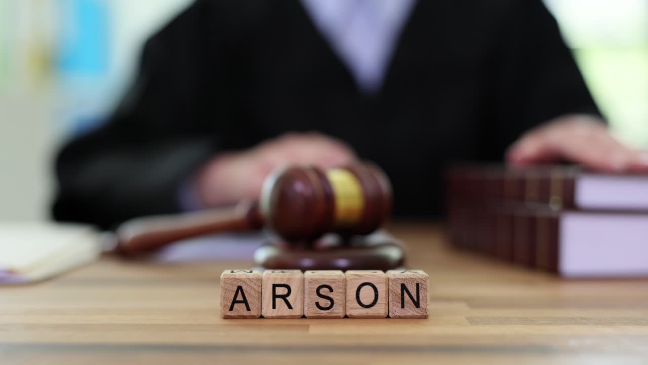 Arson Crime Legal Concept with Gavel and Judge