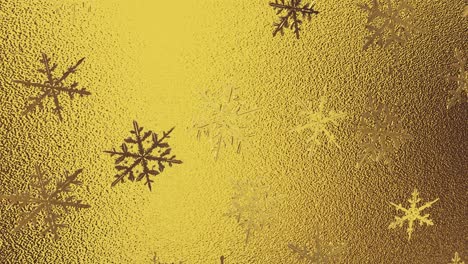 golden snowflakes on a gold background, 3d render. seamless loop