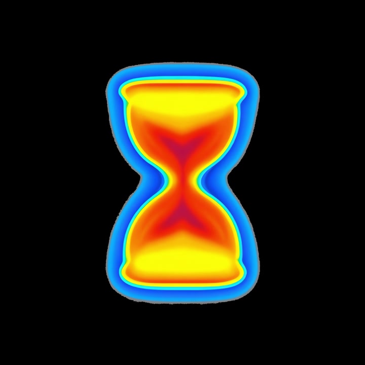 Animazione di un'icona a clessidra in stile termografico