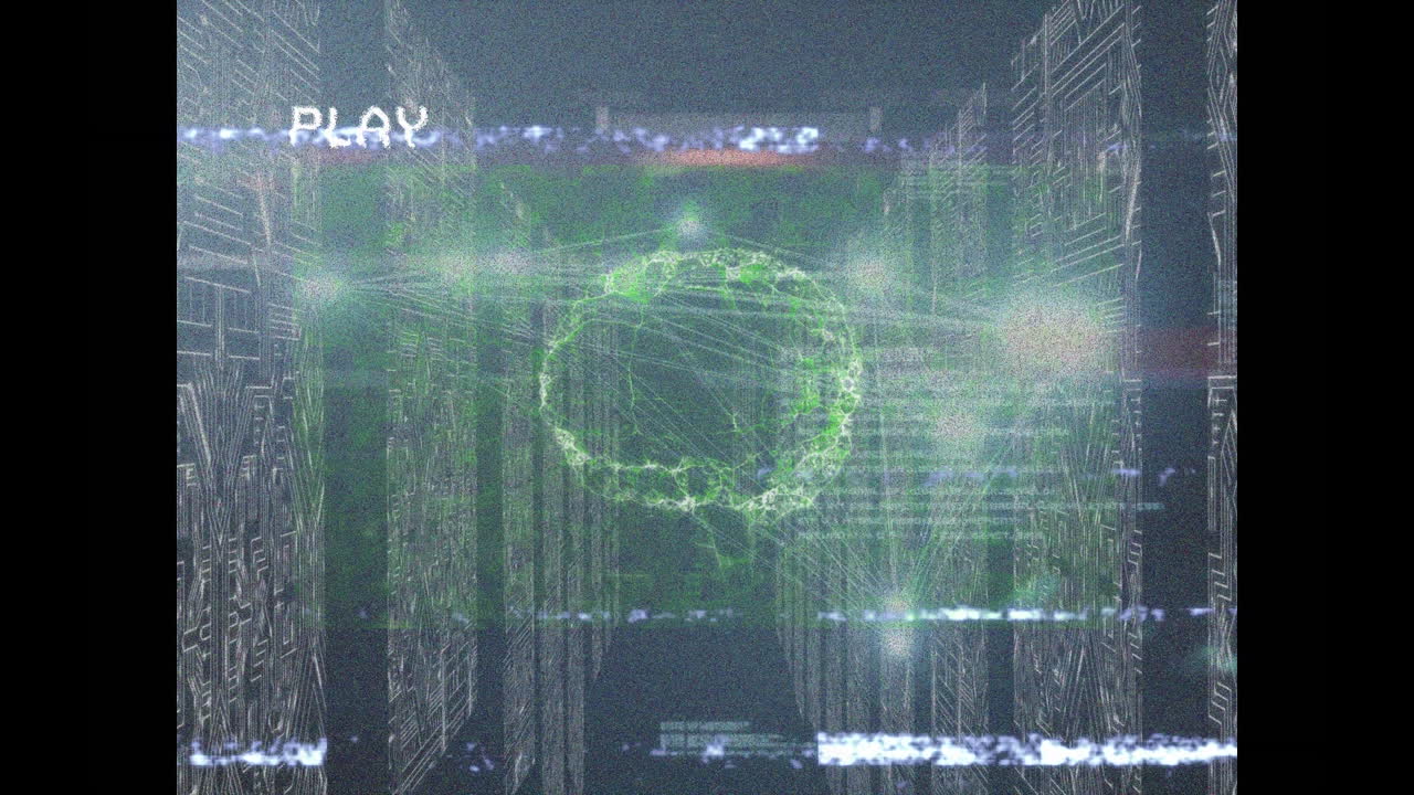 Animation of interference and brain over server room