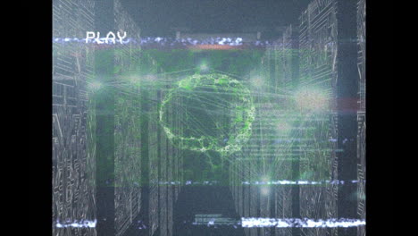 Animation of interference and brain over server room