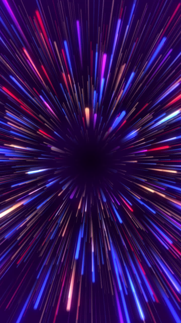 Hyperspace Tunnel with Colorful Light Streaks