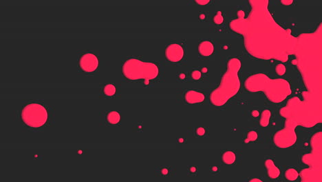 animación movimiento abstracto rojo líquido puntos negro salpicadura fondo