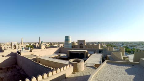 aerial view on streets of the old city. uzbekistan. khiva.