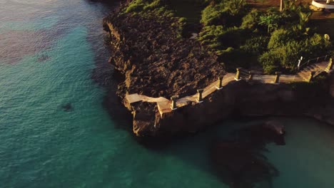 top view of taga beach during golden hour