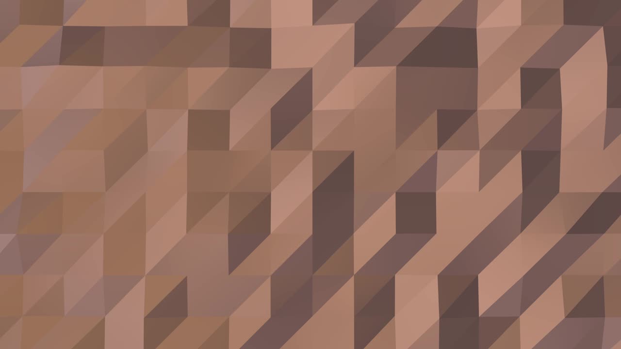 abstracto oro rosa patrón geométrico 3d. fondo metálico de mosaico. textura poligonal de glamour. bucle de animación 3d 4k