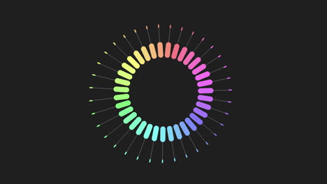patrón circular de arco iris vibrante con líneas simétricas